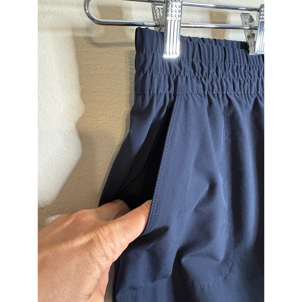 T by Talbots Crop Pants Womens XLP Navy Blue Tie Hem Elastic Waist Capris Active - Picture 4 of 10